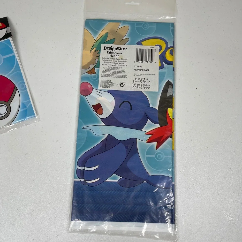 Pokemon Core Party Supplies Plates Loot Bags Tablecover‎ Pikachu Rowlet 2017